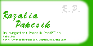 rozalia papcsik business card